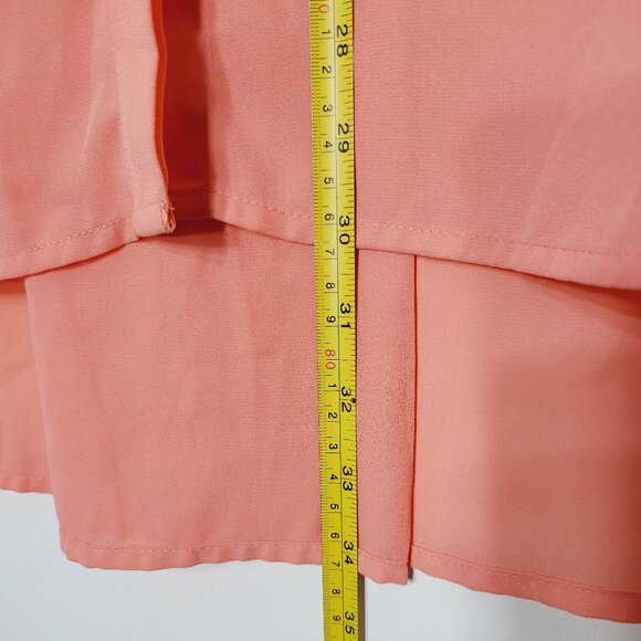 Harve Benard Women's Orange Coral Blend Sleeveless Button Down Shirt Size Large - Picture 9 of 11